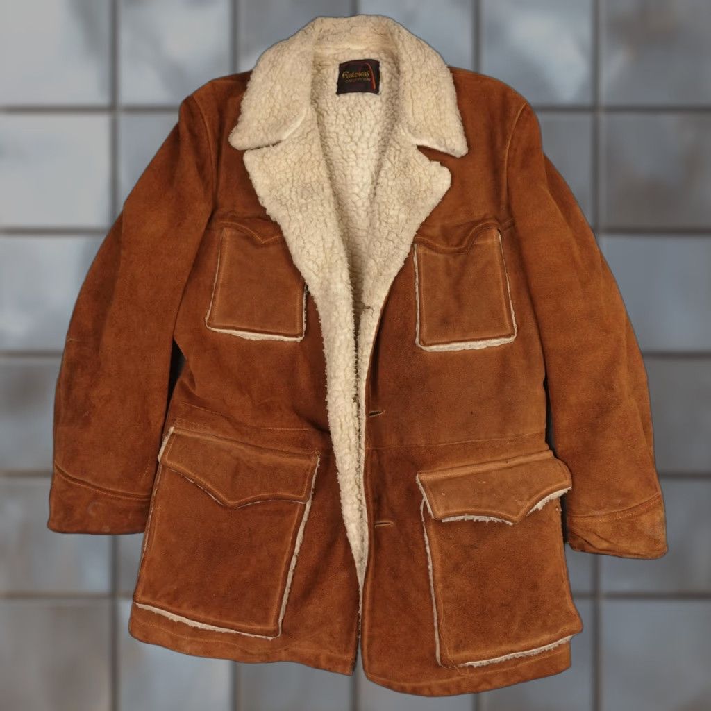 Vintage VINTAGE Gateway Collection Coat Mens 44 Brown Suede Sheepskin Shearling 70s Size US S / EU 44-46 / 1 - 1 Thumbnail