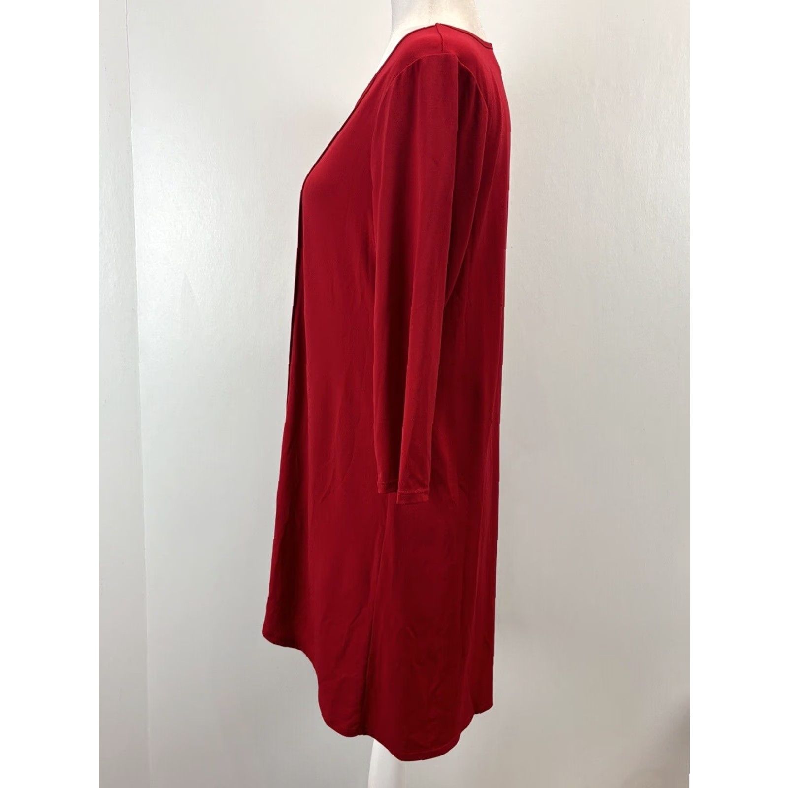 Vintage Chicos Red Tunic Top Shirt 3/4 Sleeves Women's Medium Casual Wear Size M / US 6-8 / IT 42-44 - 2 Thumbnail