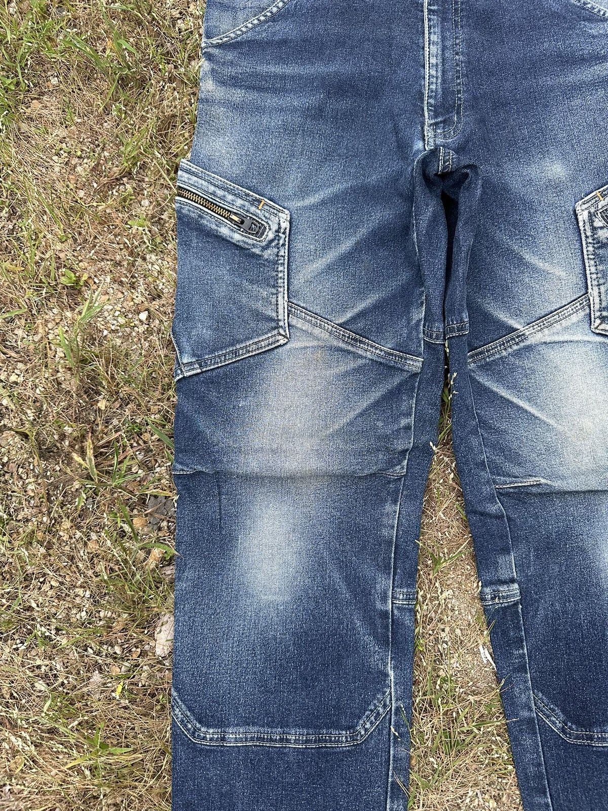 Japanese Brand BIKER DENIM TS DESIGN JEANS STRETCHABLE DOUBLE KNEE PANTS Size US 29 - 3 Thumbnail