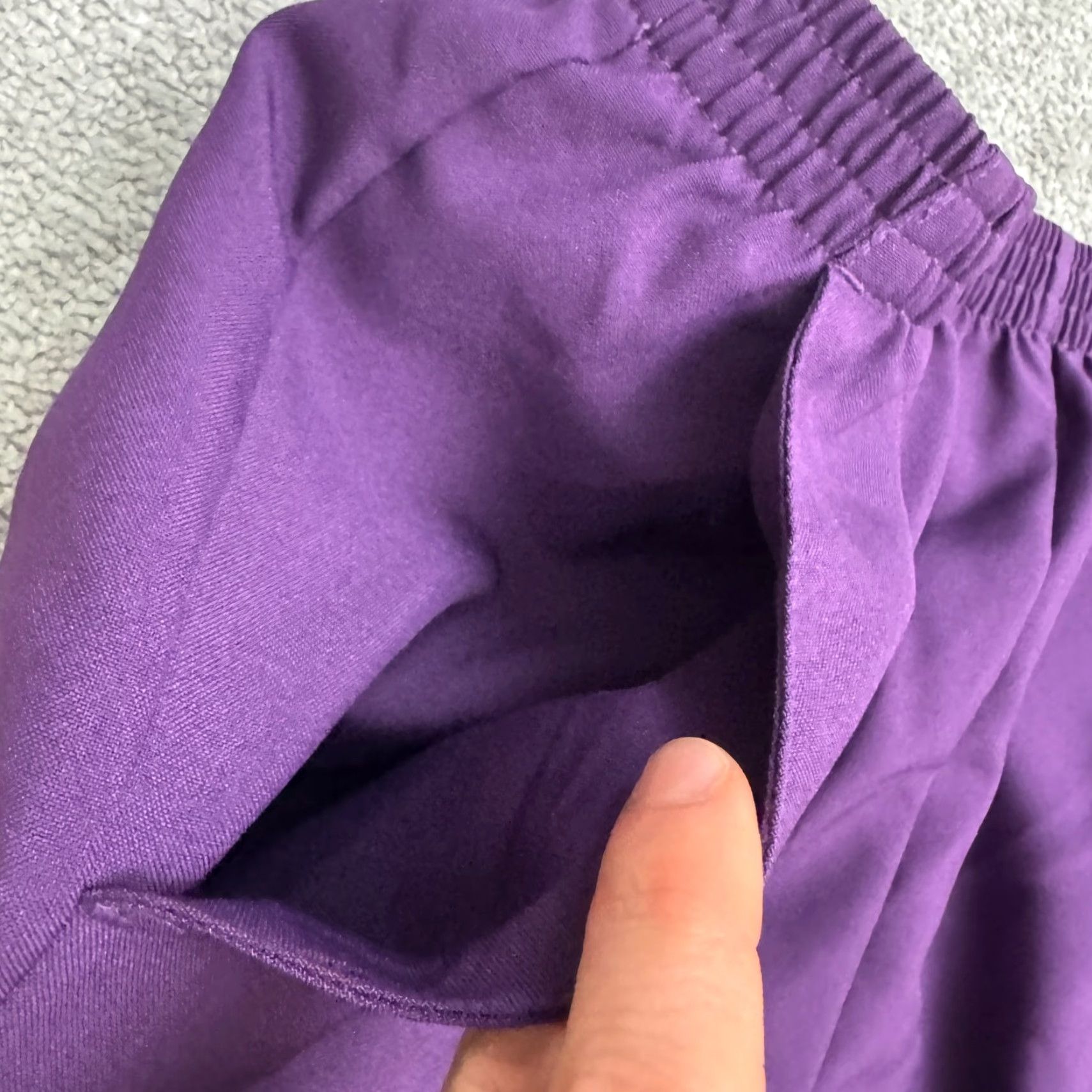 Vintage Sara Morgan Purple Pants Womens 16P Petite Straight Leg Dress Pants Elastic Waist Classic Slacks Modern & Preppy Womens Size 38" / US 16 / IT 52 - 5 Thumbnail