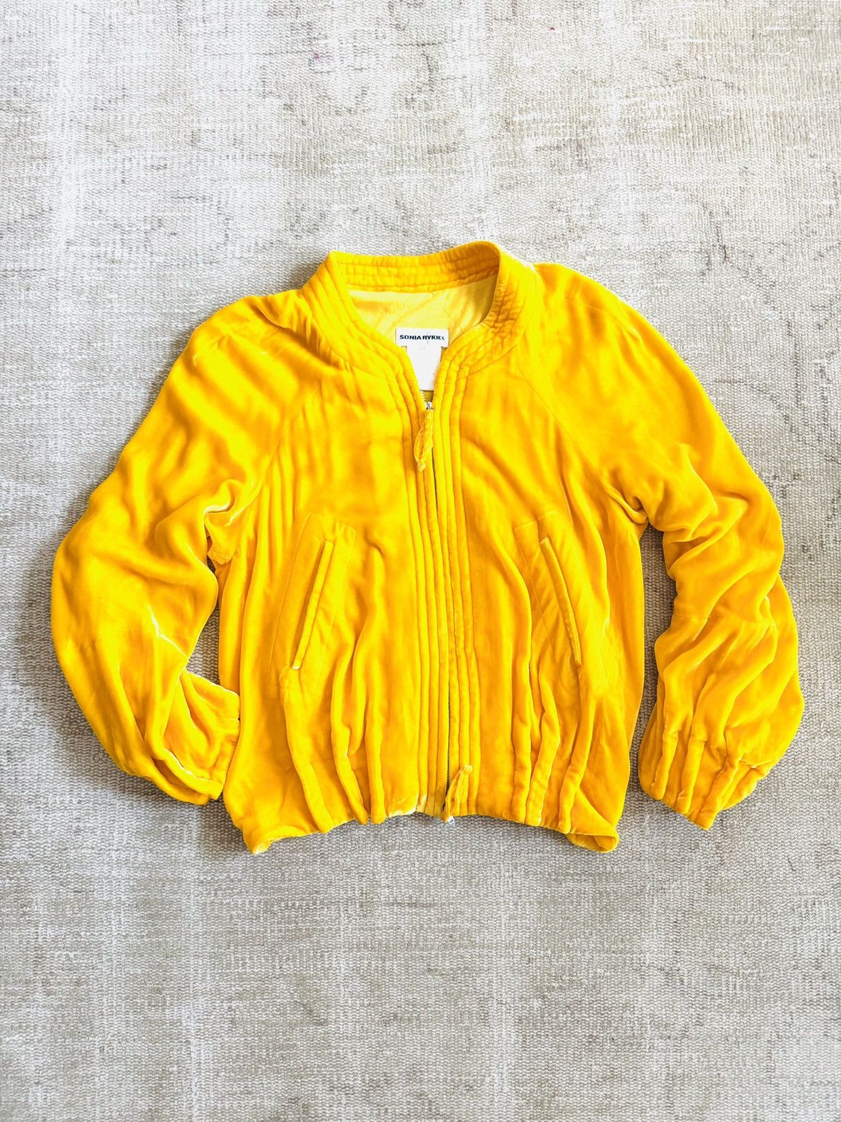 Sonia Rykiel S/S 08 Sonia Rykiel marigold yellow velvet bomber jacket 38 Size S / US 4 / IT 40 - 4 Thumbnail