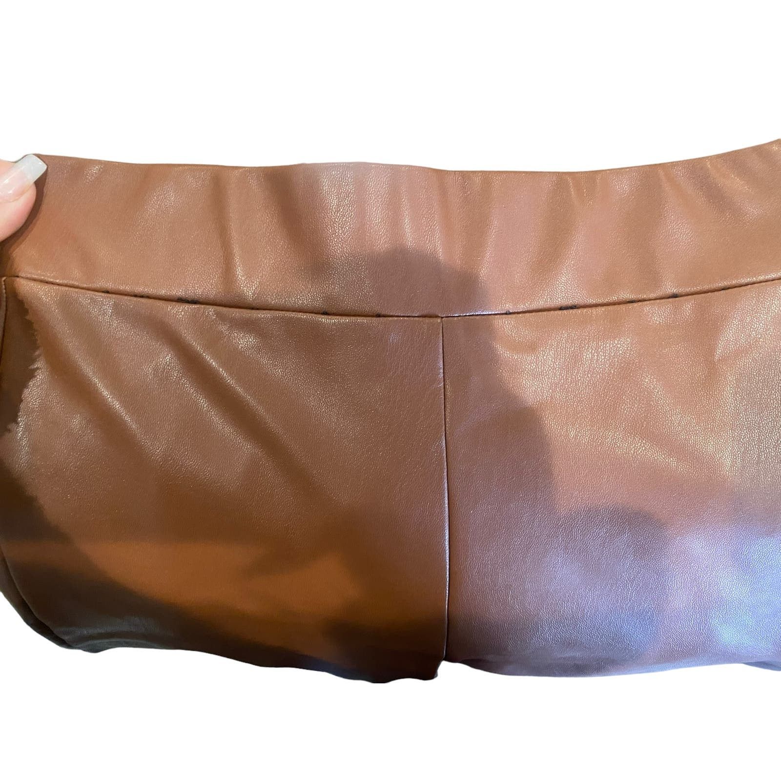 Designer ALIX NYC Carlisle Faux Leather Pant in Cinnamon Brown XS Size 25" / US 0 / IT 36 - 6 Thumbnail