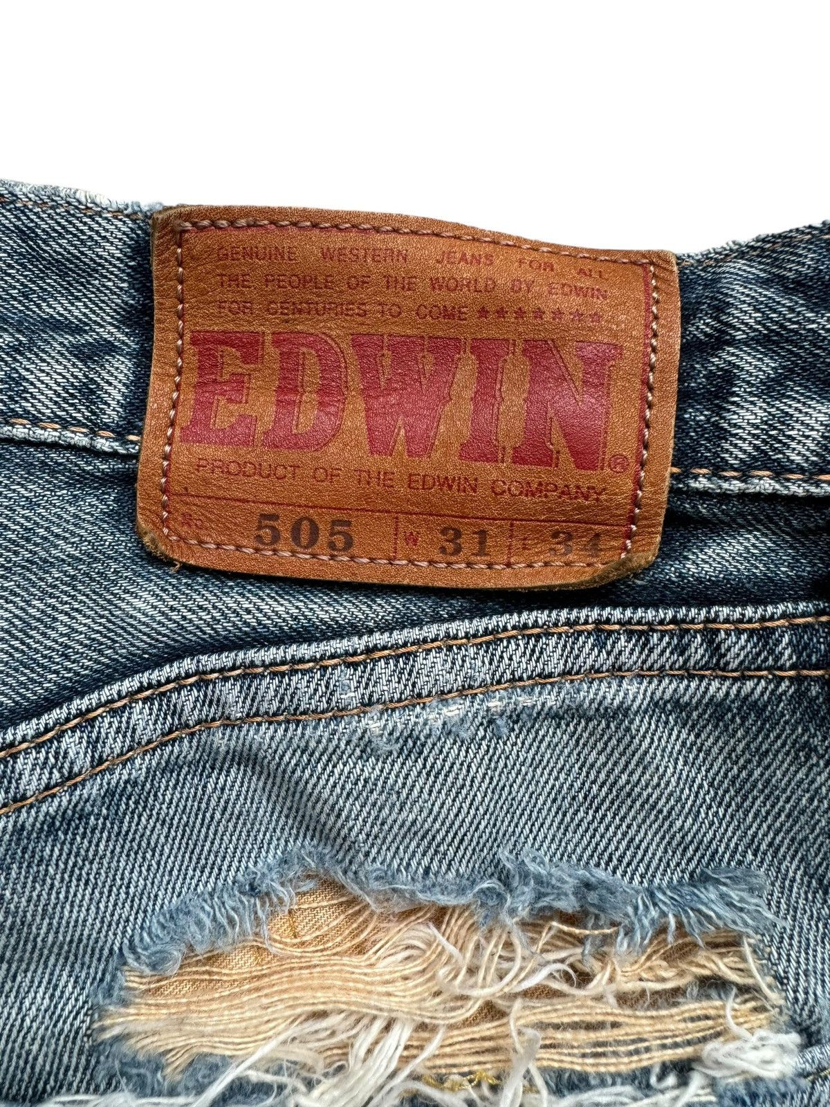 If Six Was Nine Vintage Edwin 505 Selvedge Distressed Short Jeans Size US 31 - 13 Thumbnail
