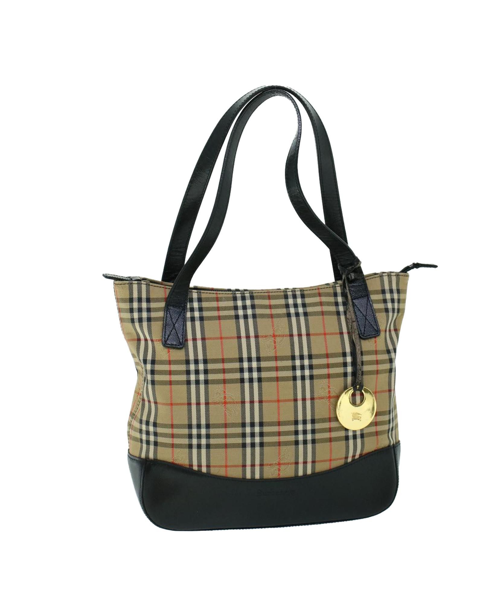 image of Burberry Beige Canvas Shoulder Bag, Women's