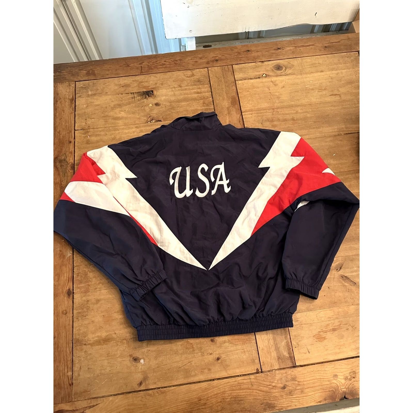 Vintage VINTAGE 2005 Team USA Roller Figure Worlds Warm Up Jacket M Blue Red White Nike? Size US M / EU 48-50 / 2 - 6 Thumbnail