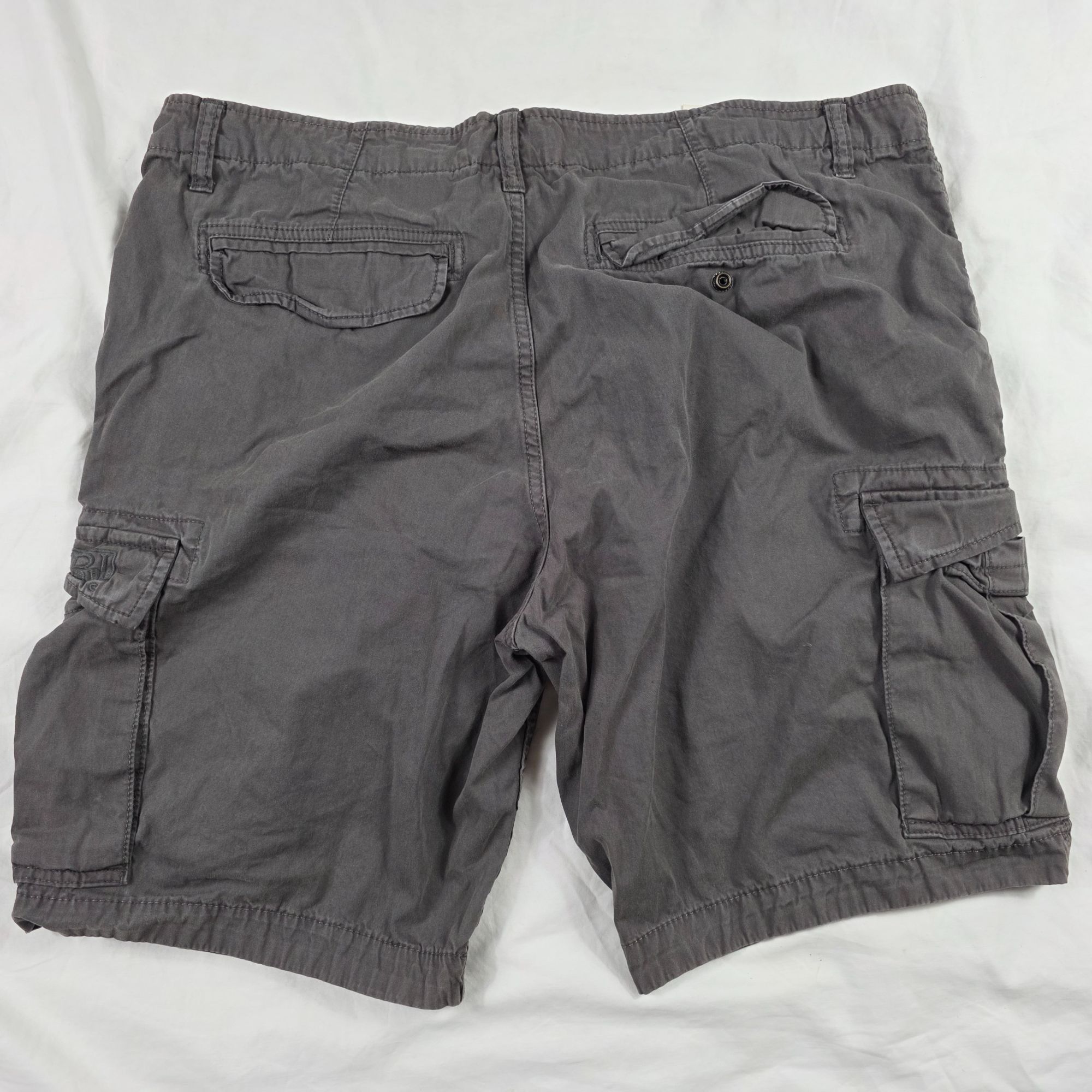 Napapijri Geographic Mens Cargo Shorts Size 40 Gray Lightwei