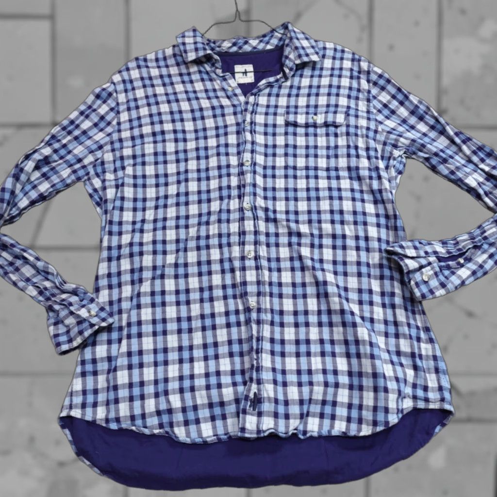johnnie-O Johnnie O Shirt 2XL Blue Plaid Lined Flannel Shirt Mens Button-Up Long Sleeve Collared Size US XXL / EU 58 / 5 - 1 Thumbnail