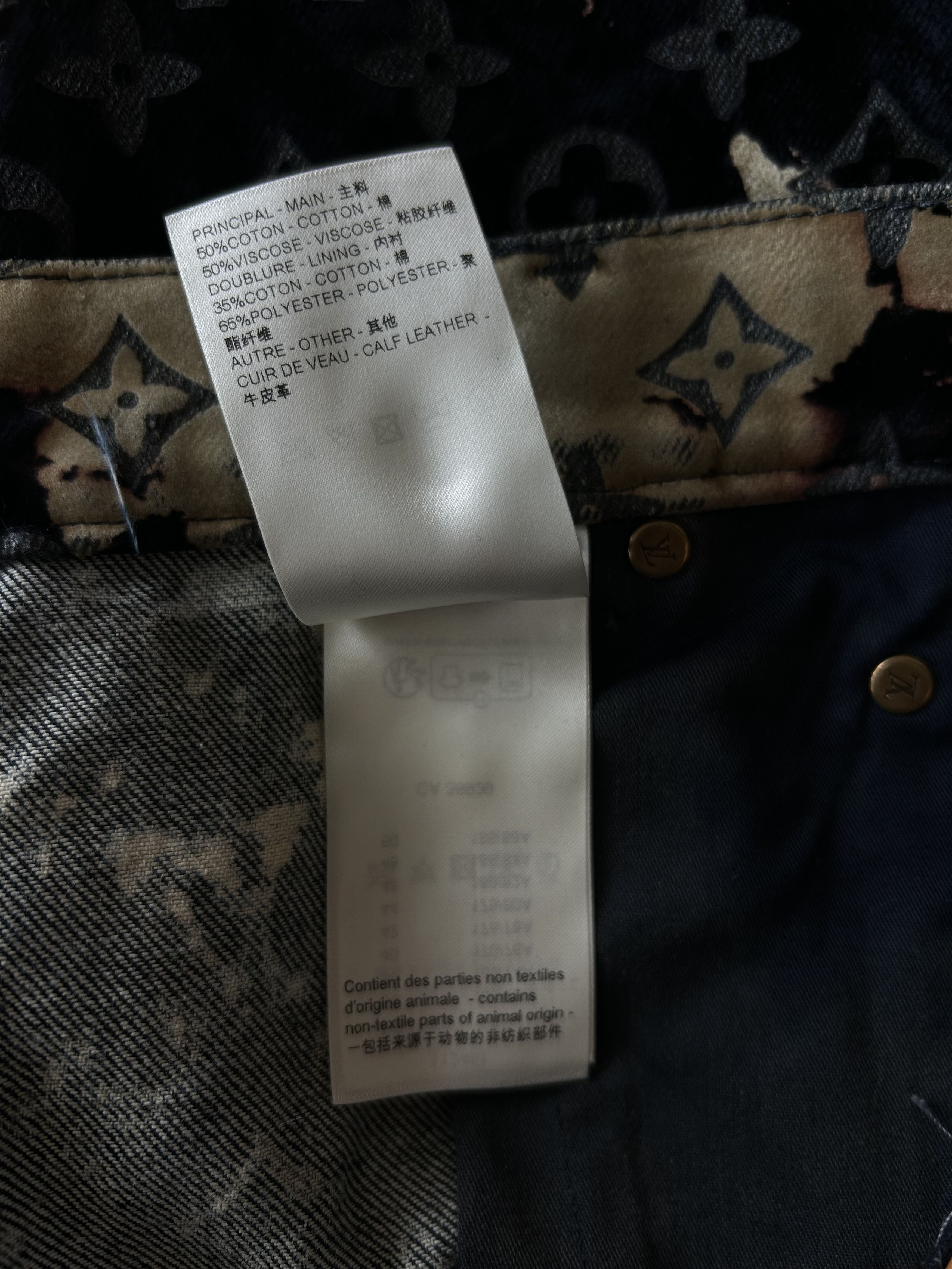 Louis Vuitton Louis Vuitton Blue Bleached Monogram Velvet Jeans Size US 40 / EU 56 - 5 Thumbnail