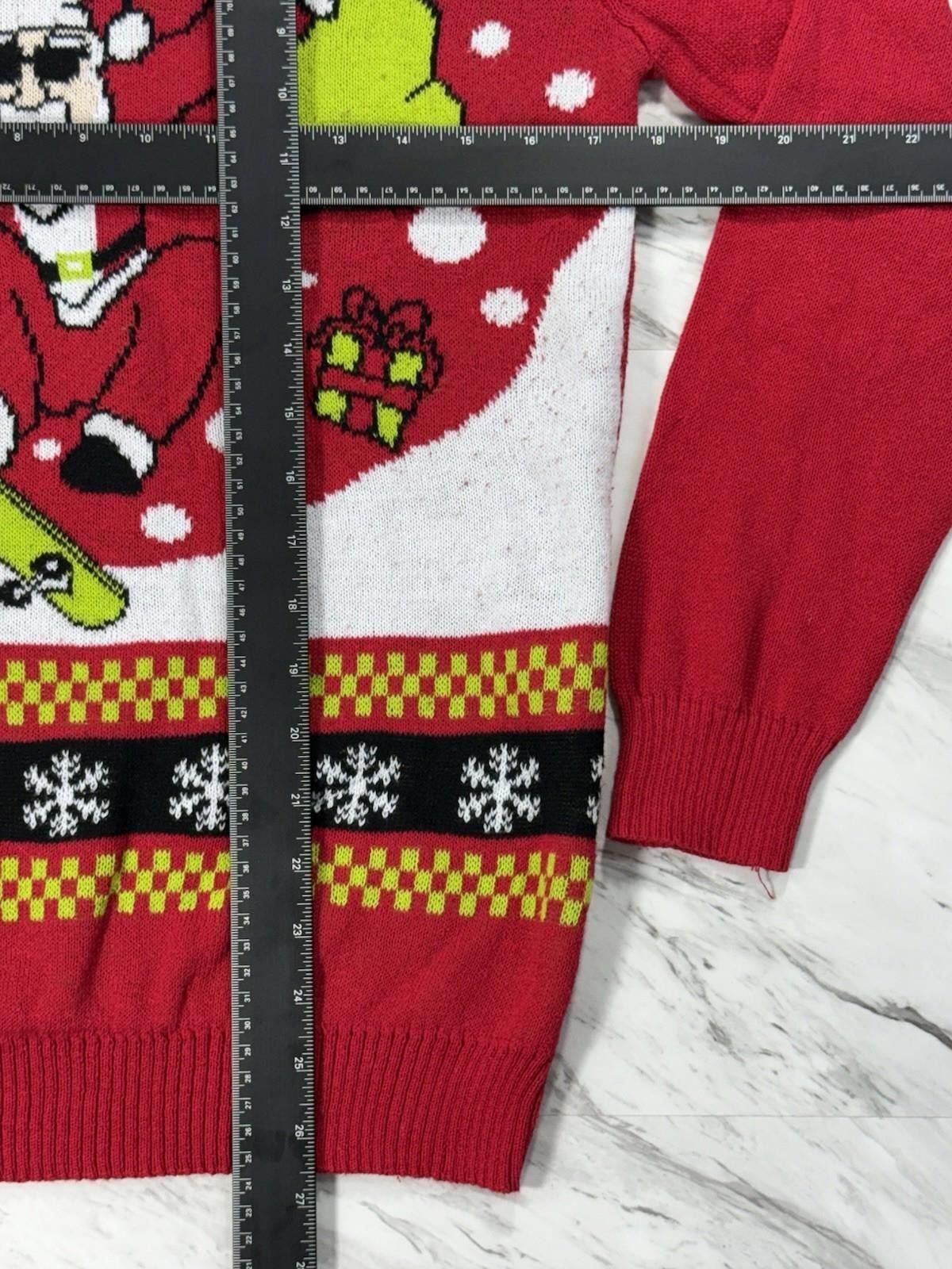 Other Well Worn Holiday Sweater Santa Snowboarding Red XL #8 Size US XL / EU 56 / 4 - 3 Thumbnail