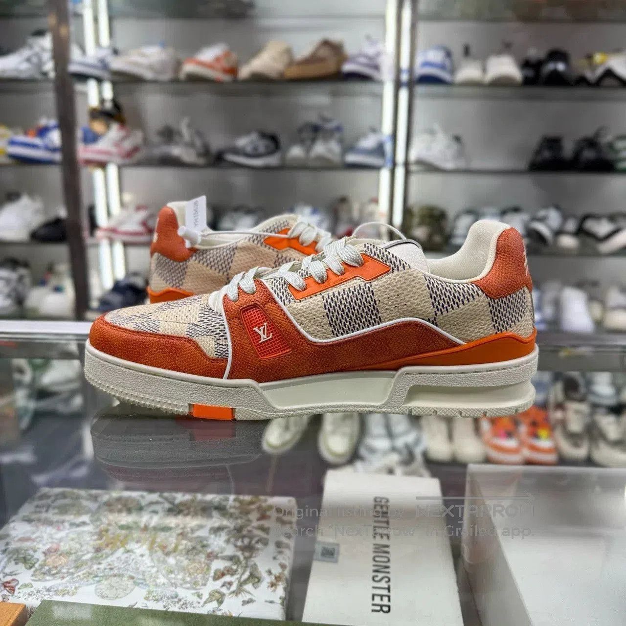 Louis Vuitton LV TRAINER Checkerboard Orange. Size US 9 / EU 42 - 5 Thumbnail