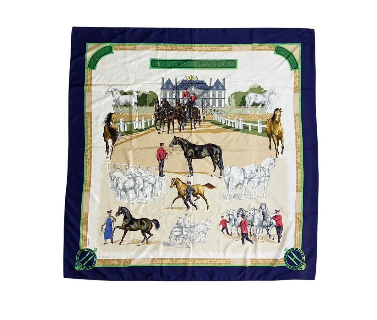 Hermes Vintage Brand Hermes Carre 90 Les Haras Nationax Silk Scarf Size ONE SIZE - 1 Thumbnail