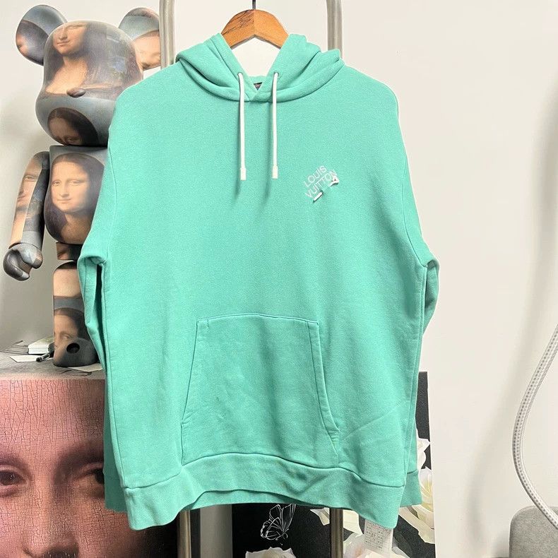 Louis Vuitton Louis Vuitton Lake Blue Hoodie Sweatshirt- DMC Size US XL / EU 56 / 4 - 1 Thumbnail