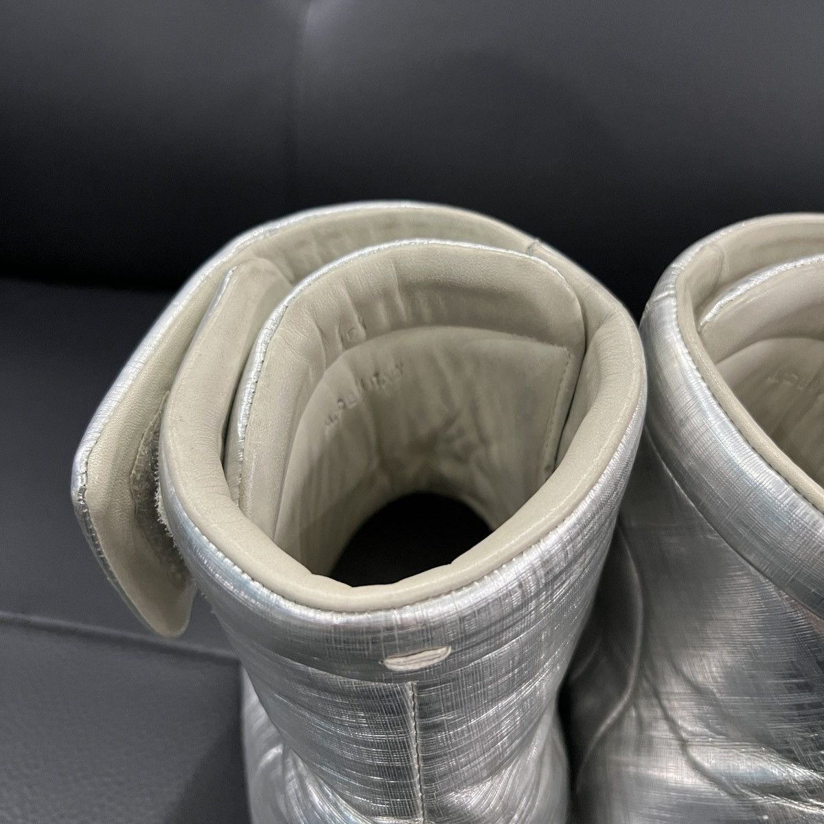 Maison Margiela Maison Margiela “Future” Liquid Silver High-Top Sneakers Size US 7 / EU 40 - 10 Thumbnail