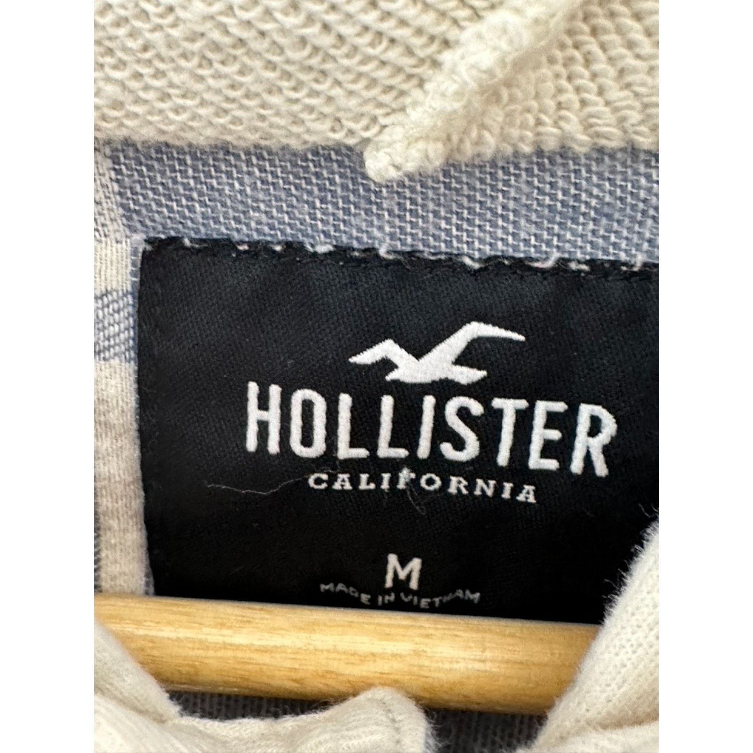Hollister Hollister Blue & Ivory Plaid Hooded Button Up Shirt Men's M Size US M / EU 48-50 / 2 - 6 Thumbnail