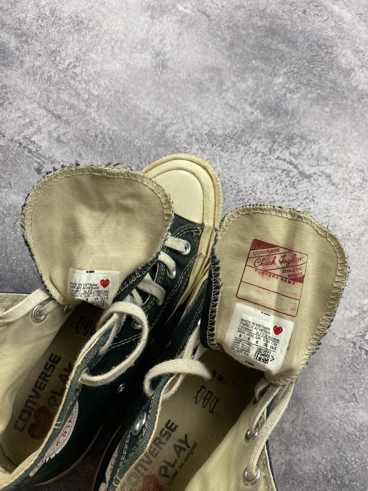 Comme des Garcons Comme Des Garçons Converse High Top Black Heart Sneakers Size US 6 / EU 39 - 18 Thumbnail