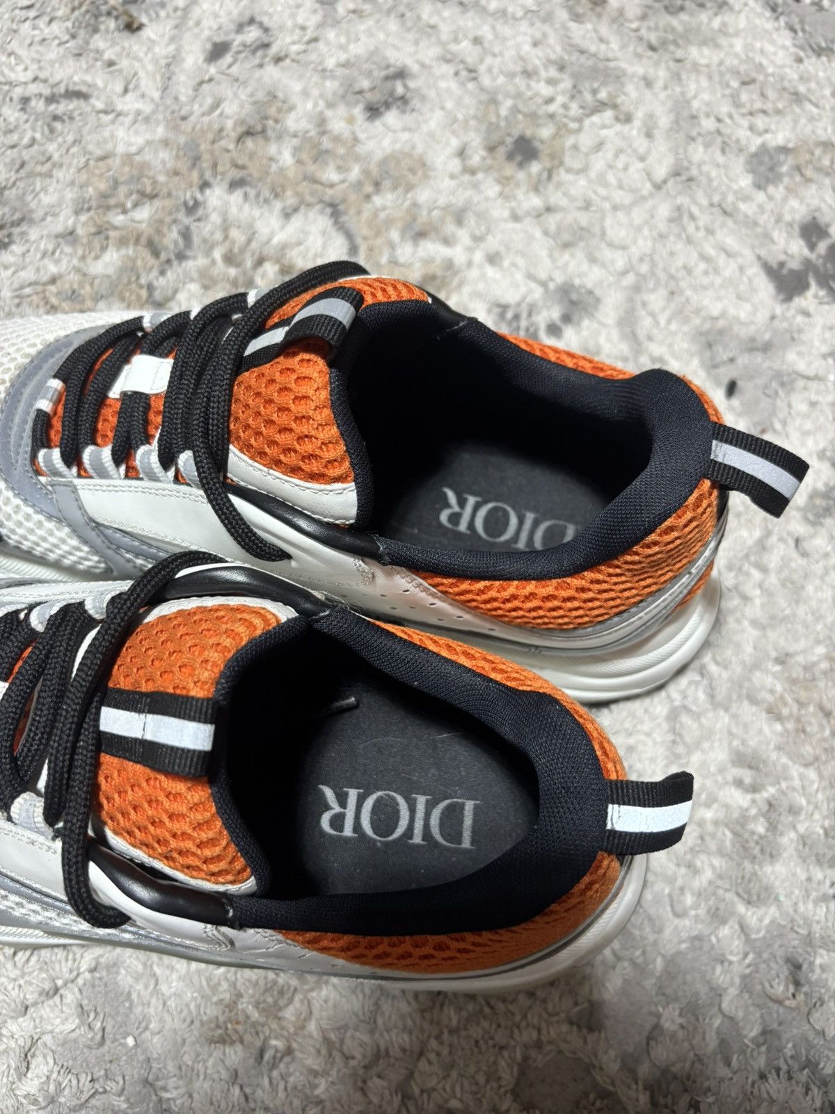 Dior Dior B22 Sneakers White Grey Orange – Size EU 43.5 (US 10.5) Size US 10.5 / EU 43-44 - 4 Thumbnail