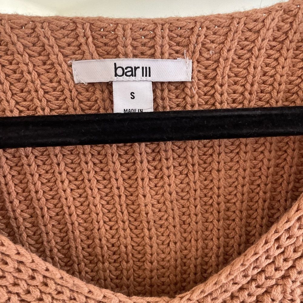 Bar III Bar 3 cream dropped v neck cable knit sweater Size S / US 4 / IT 40 - 2 Thumbnail