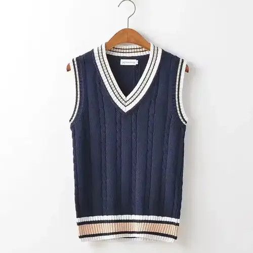 Japanese Brand Vintage Sweater Vest Men Thicken V-neck Sleeveless Knitted Size US M / EU 48-50 / 2 - 4 Thumbnail