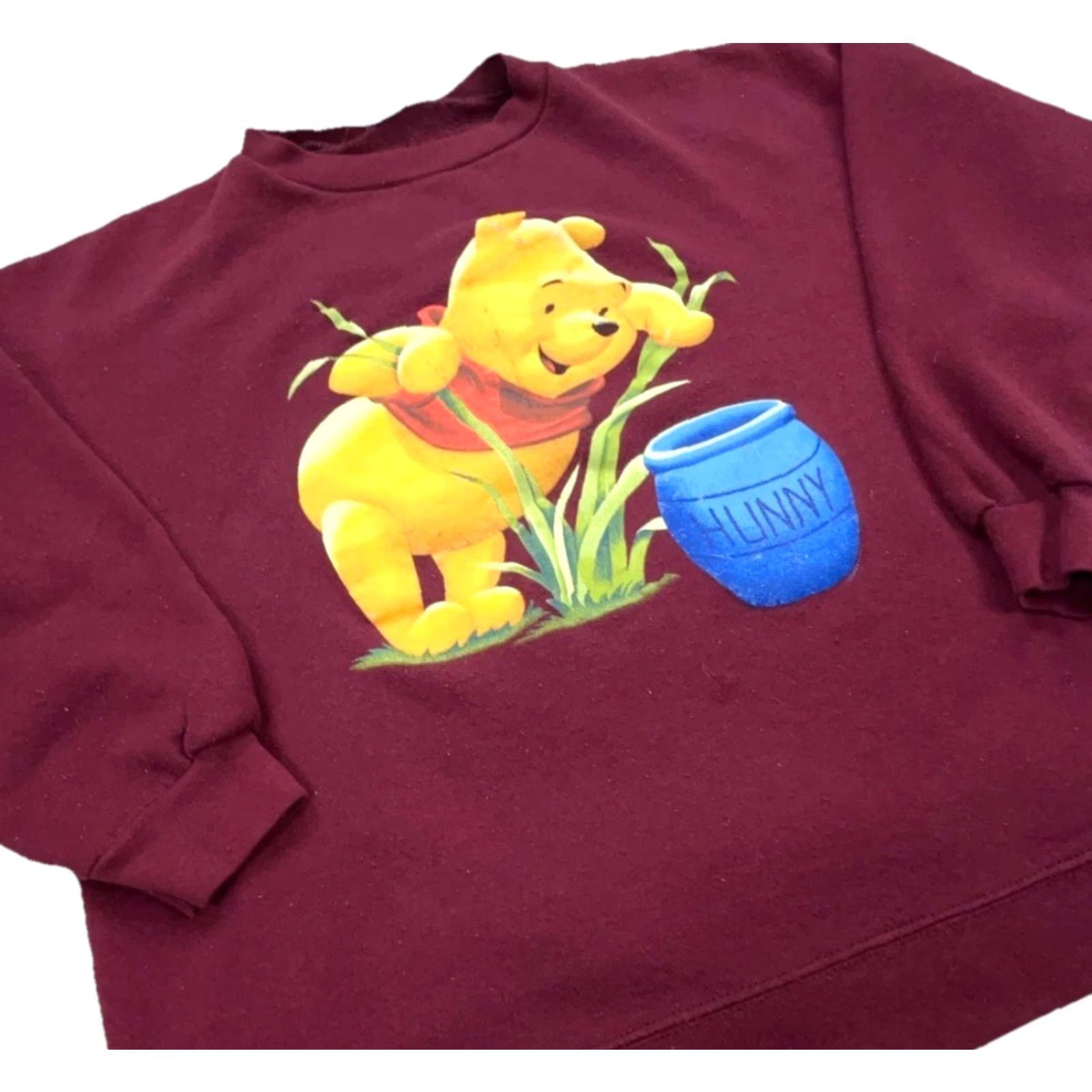 Disney VINTAGE Disney Winnie The Pooh Sweatshirt Women XL Maroon Crew Neck Sweatshirt Size XL / US 12-14 / IT 48-50 - 2 Thumbnail