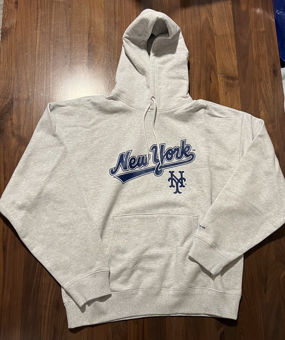 Aime Leon Dore ALD New York Mets Logo XXL Hoodie Grey SS24