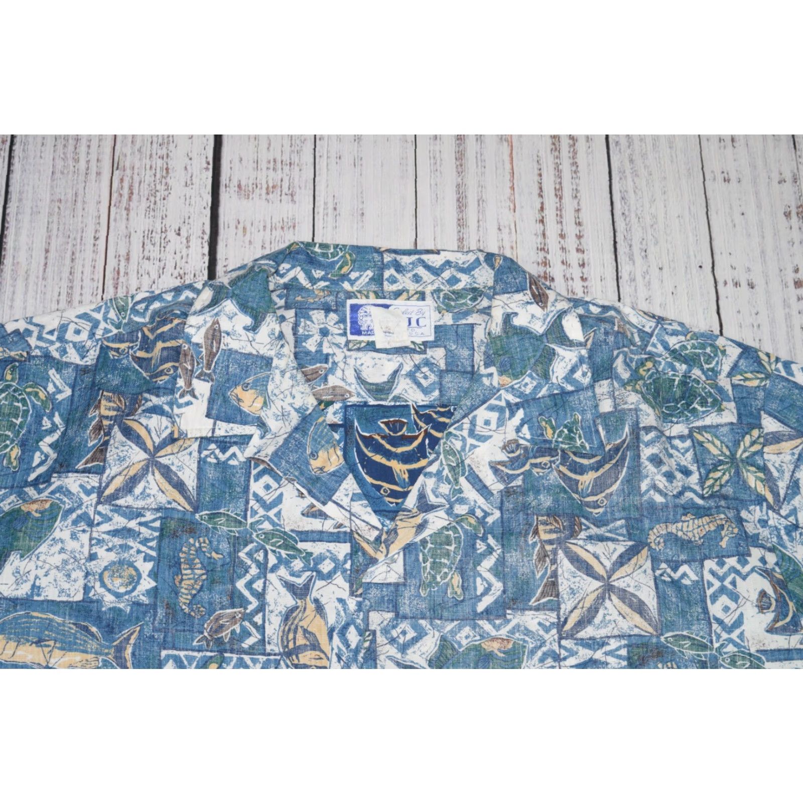 Vintage VINTAGE RJC SHIRT Hawaiian Floral Cotton Blend 2XL Blue Short Sleeve 90s Mens Button-Up Size US XXL / EU 58 / 5 - 2 Thumbnail