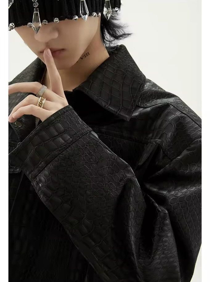 Other Short Streetwear PU Leather Crocodile Jacket Size US XL / EU 56 / 4 - 2 Thumbnail
