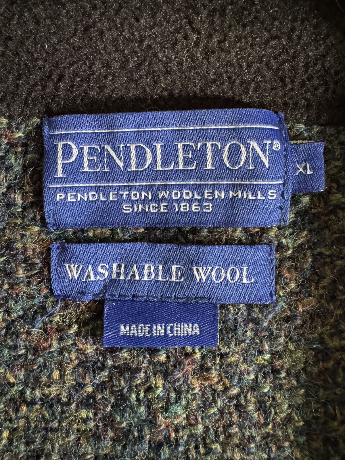 Pendleton Blue melange 100% washable wool, XL, new no tags Size US XL / EU 56 / 4 - 4 Thumbnail