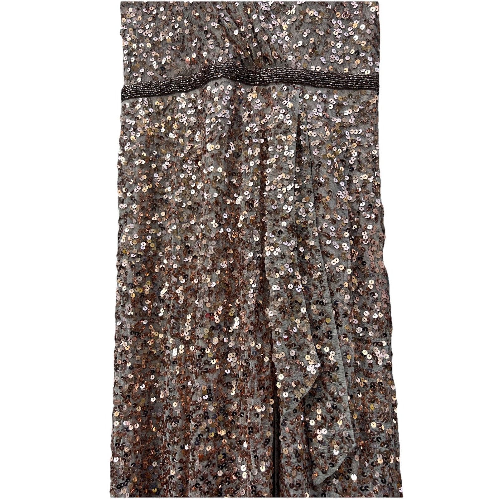 Other Mac Duggal V-Neck Slit Sequined Wrap Gown Size 4 Rose Copper Size S / US 4 / IT 40 - 8 Thumbnail