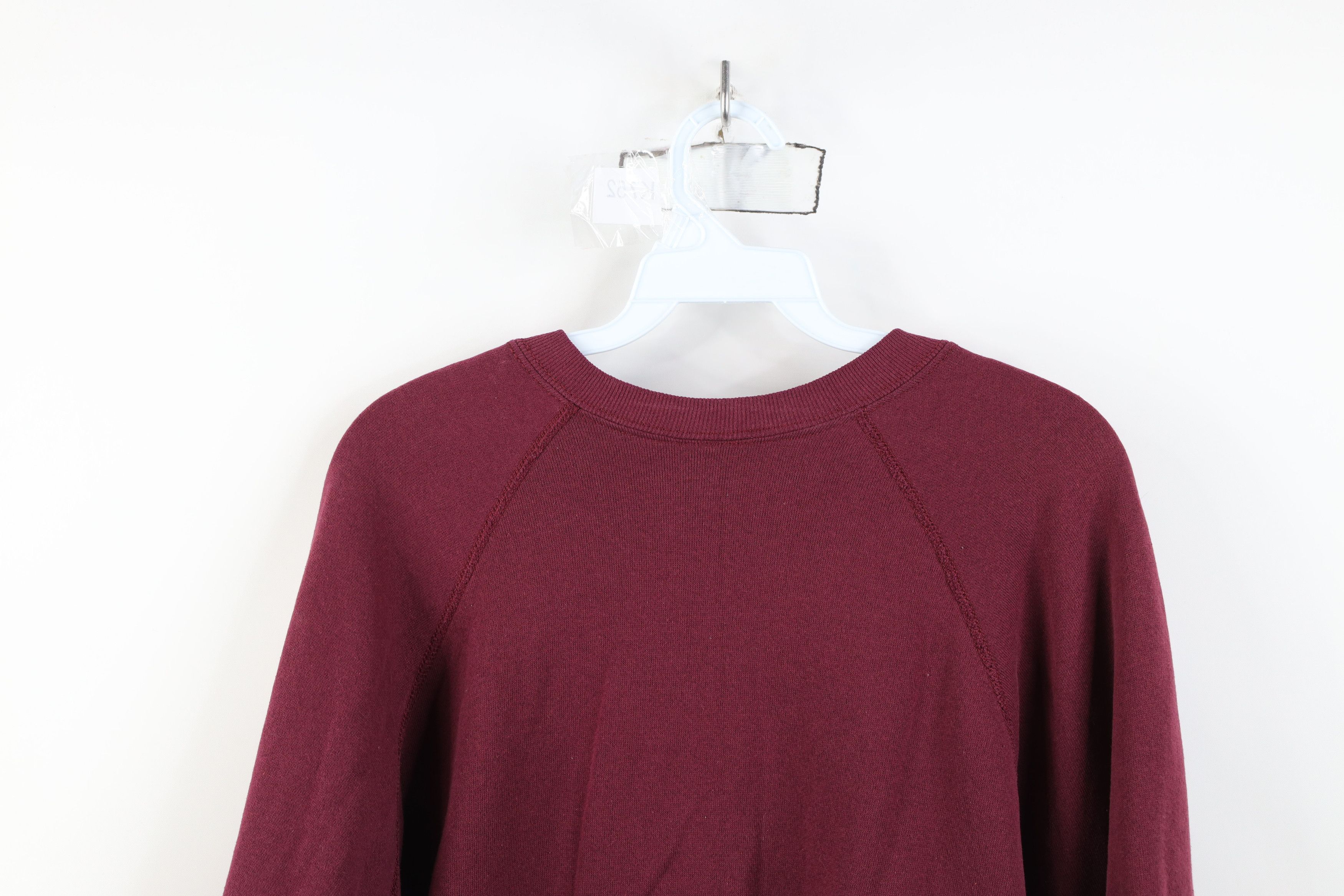 Vintage Vintage 90s Streetwear Crewneck Sweatshirt Burgundy USA Size US XL / EU 56 / 4 - 13 Thumbnail