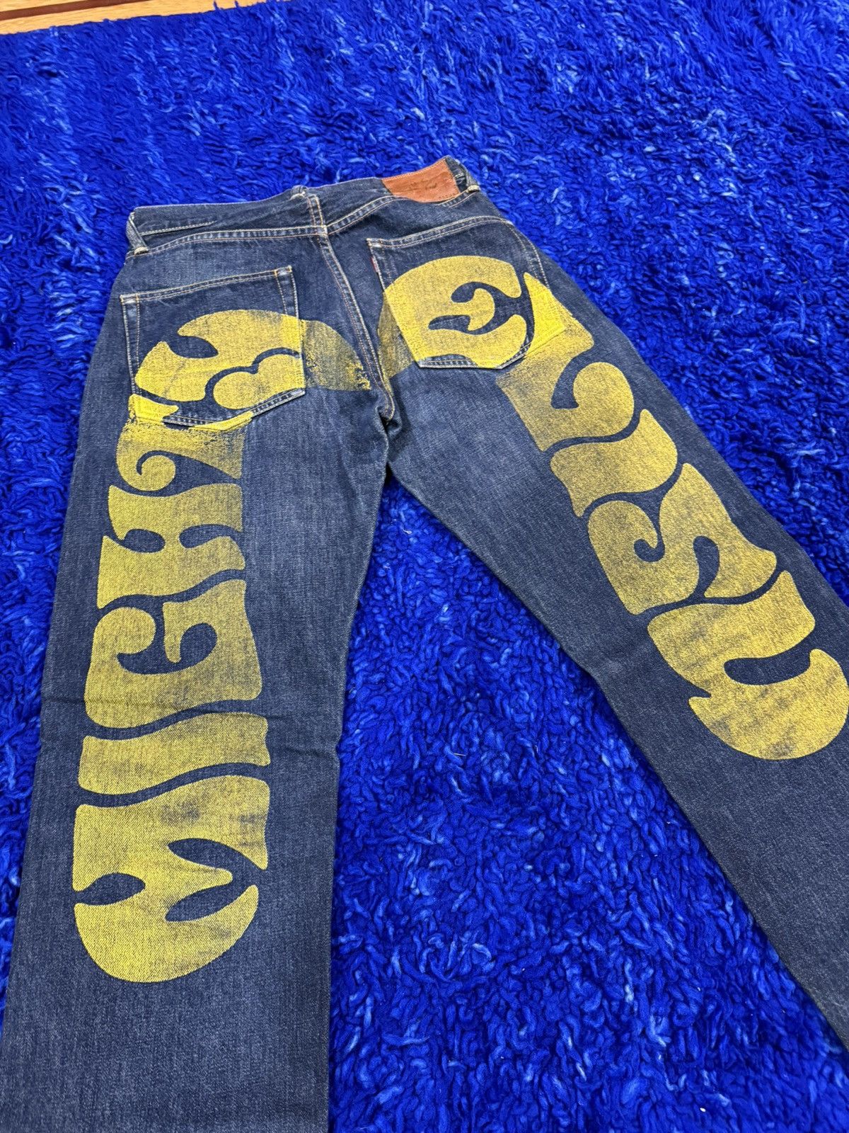 Evisu ⚡Rare Early 00s Yellow Mighty Evisu Daicock Painted Regular Size US 30 / EU 46 - 1 Thumbnail
