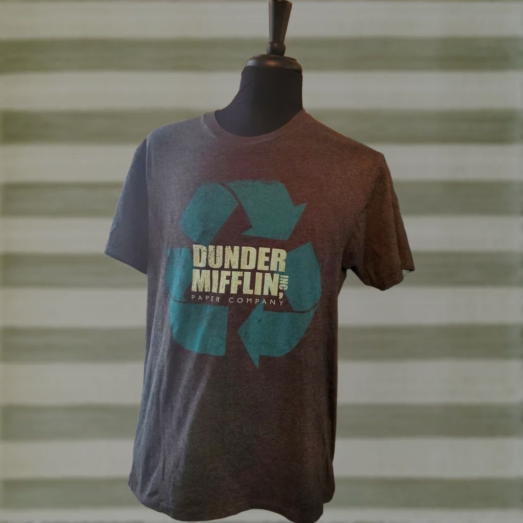 Vintage The Office Dunder Mifflin Logo Shirt Adult Large Gray Short Sleeve T Size US L / EU 52-54 / 3 - 1 Thumbnail