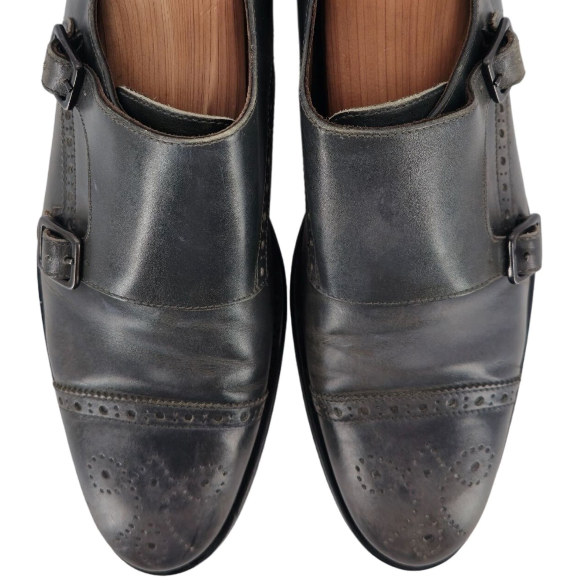 Bruno Magli Bruno Magli Italy Gray Leather Double Monk Strap Loafers 11M Size US 11 / EU 44 - 2 Thumbnail