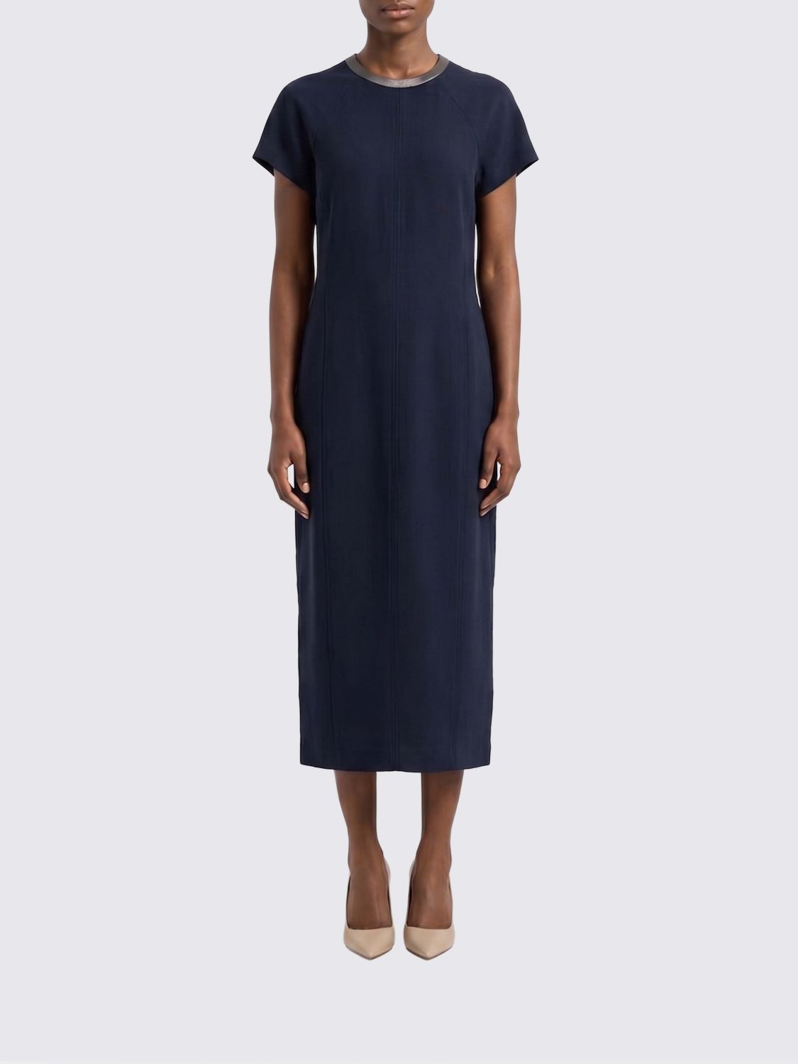 Brunello Cucinelli Brunello Cucinelli Dress Woman Blue Size L / US 10 / IT 46 - 1 Thumbnail