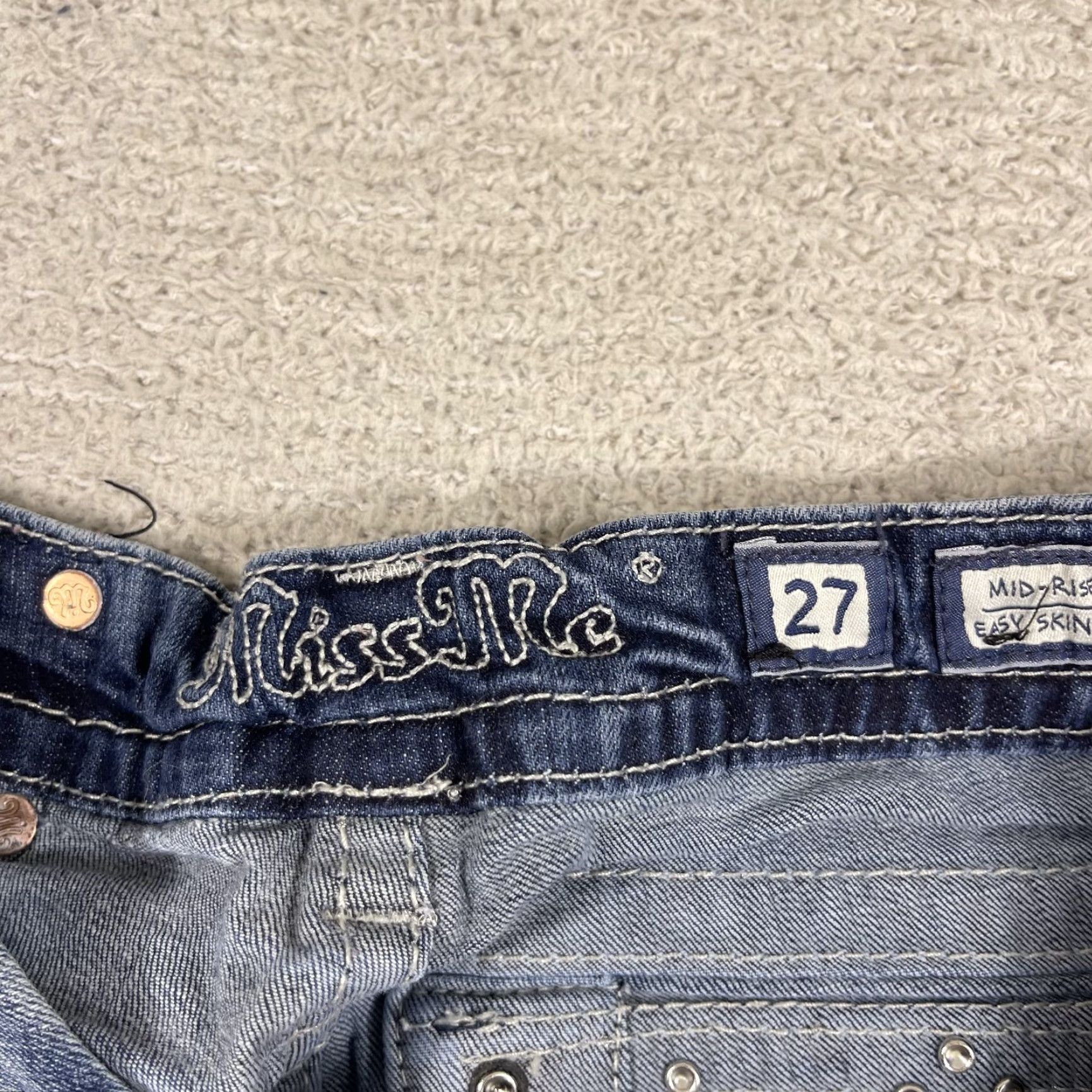 Vintage Judy Blue Mid Rise Easy Skinny Jeans Womens 27x33 Blue Grunge Y2K Faded Stretch Grunge Jeans Size 27" / US 4 / IT 40 - 5 Thumbnail