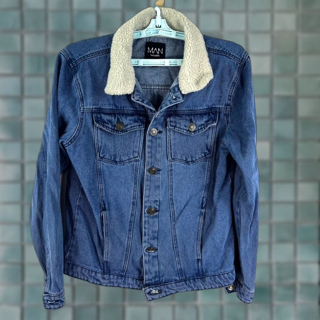 Boohoo VINTAGE Boohoo Denim Jacket Denim Sherpa Collar Jacket Women's S Blue - Boohoo Jacket, Denim, Womens, Small, Blue, 90s, Casualwear Size S / US 4 / IT 40 - 1 Thumbnail
