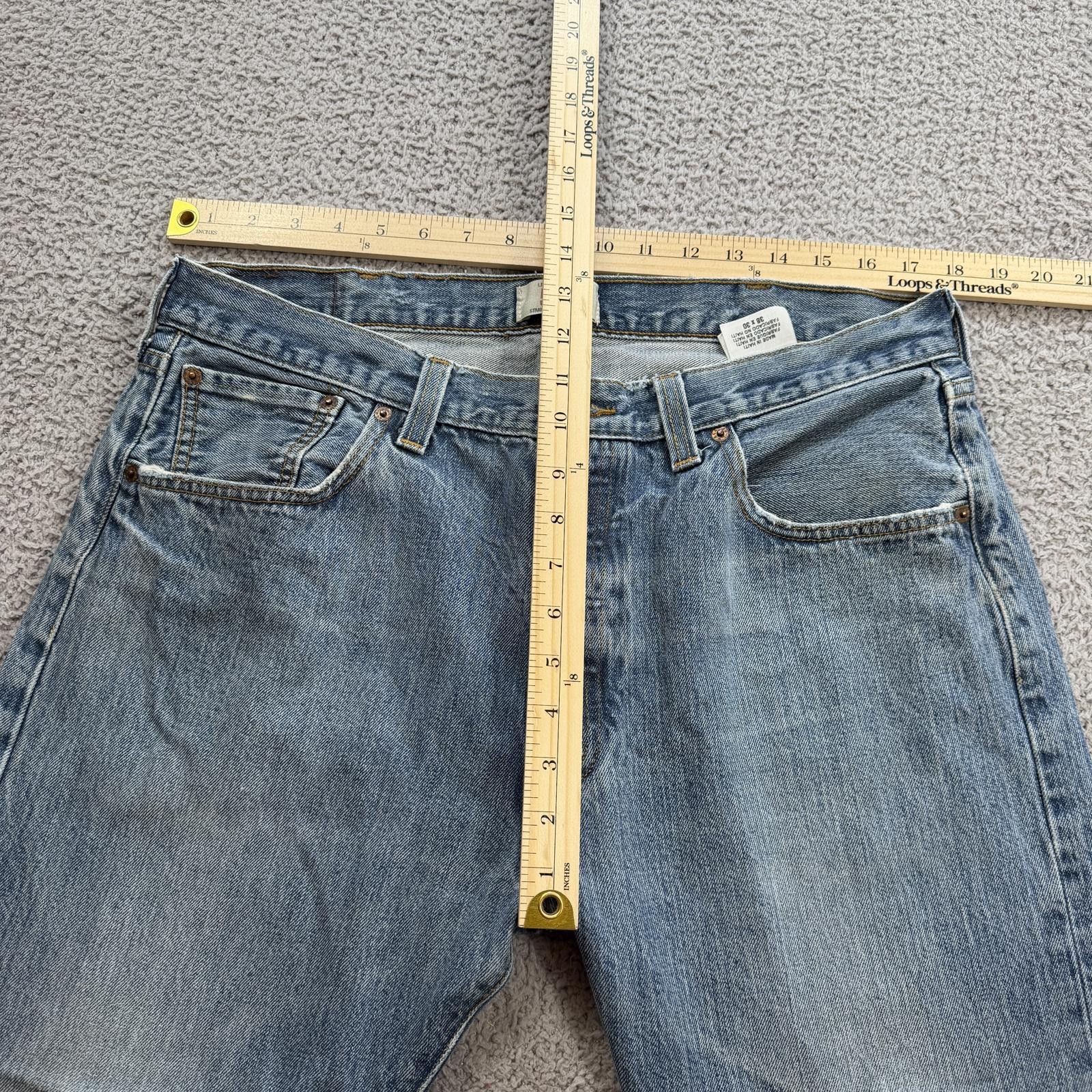 Levi's Levis 501 Jeans Mens 38x30 Blue Light Wash Straight Leg Size US 38 / EU 54 - 3 Thumbnail