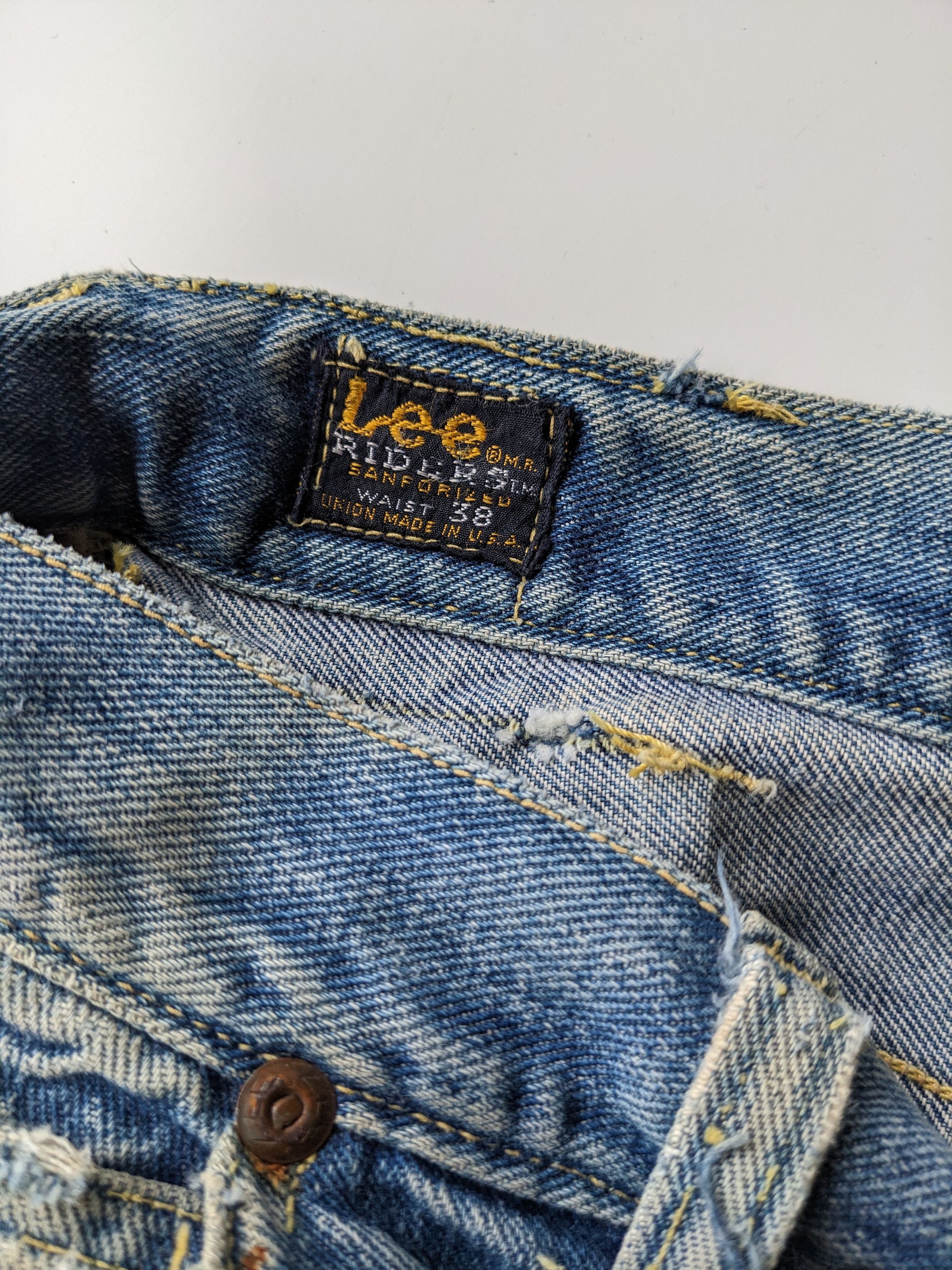 Lee Vintage 50s Lee distressed selvedge jeans Size US 37 - 9 Thumbnail
