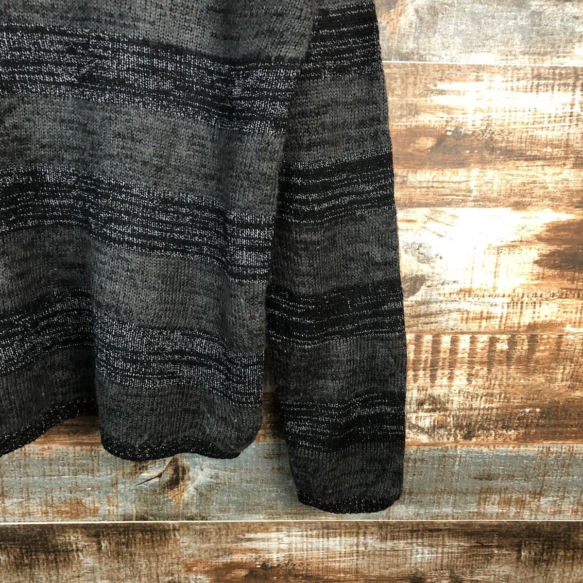 Homespun Knitwear × Japanese Brand Fonani Black vintage stripe Knitwear #A1789 Size US M / EU 48-50 / 2 - 8 Thumbnail