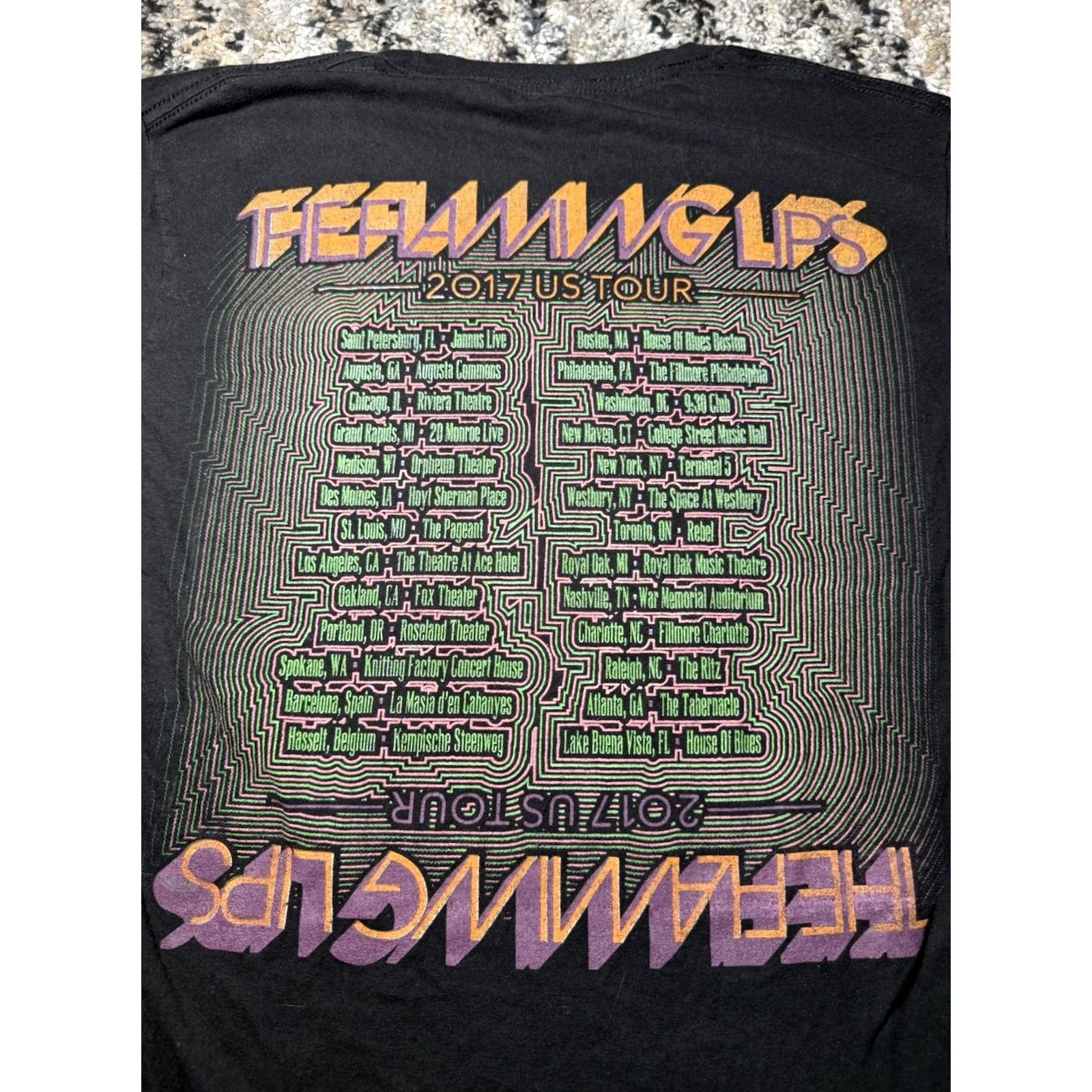 Tultex The Flaming Lips Tour 2017 Concert Tour Tee Shirt Men's Small RARE!! Size US S / EU 44-46 / 1 - 5 Thumbnail