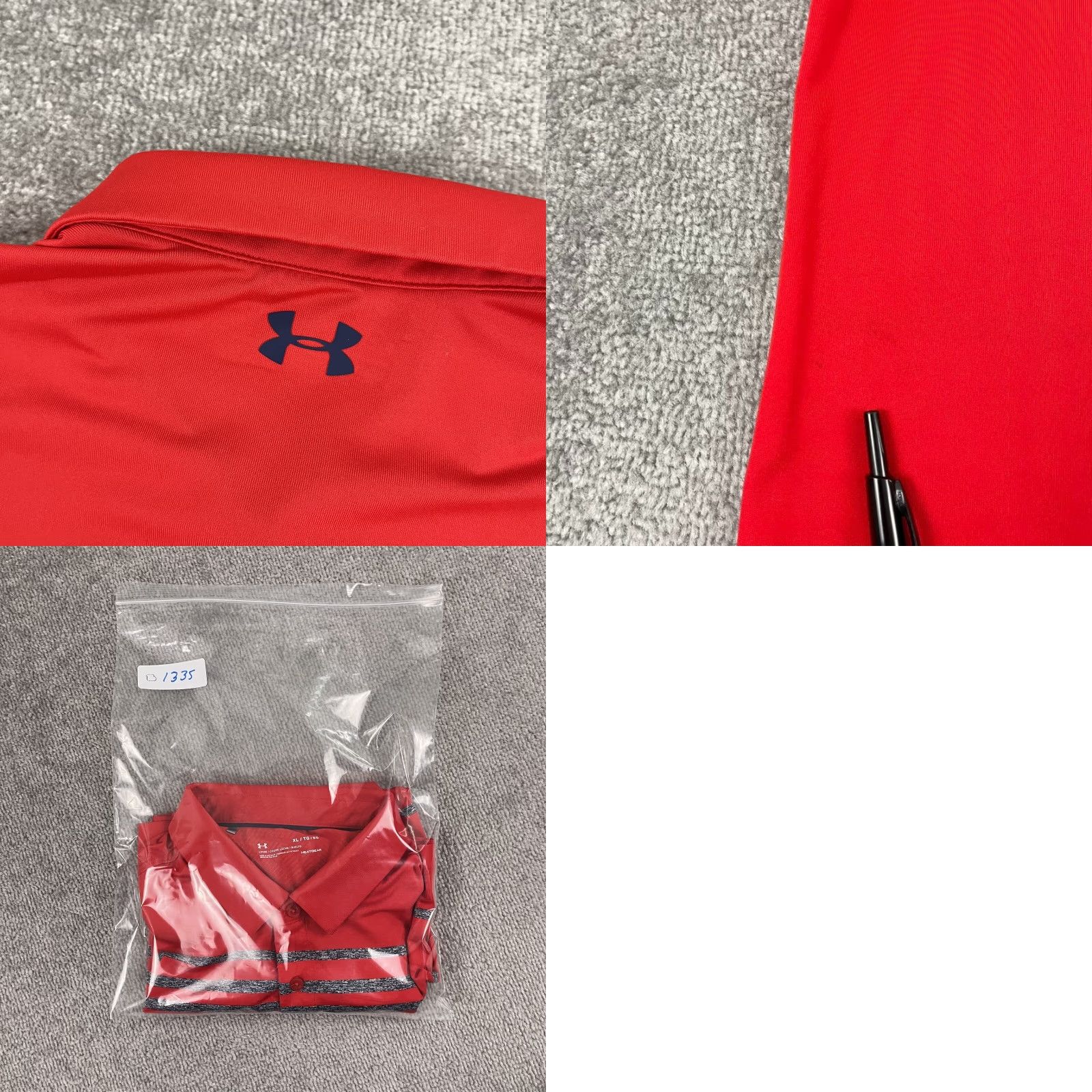 Under Armour Under Armour Polo Shirt Mens XL Red Gray Striped Heatgear Performance Golf Sport Size US XL / EU 56 / 4 - 8 Thumbnail