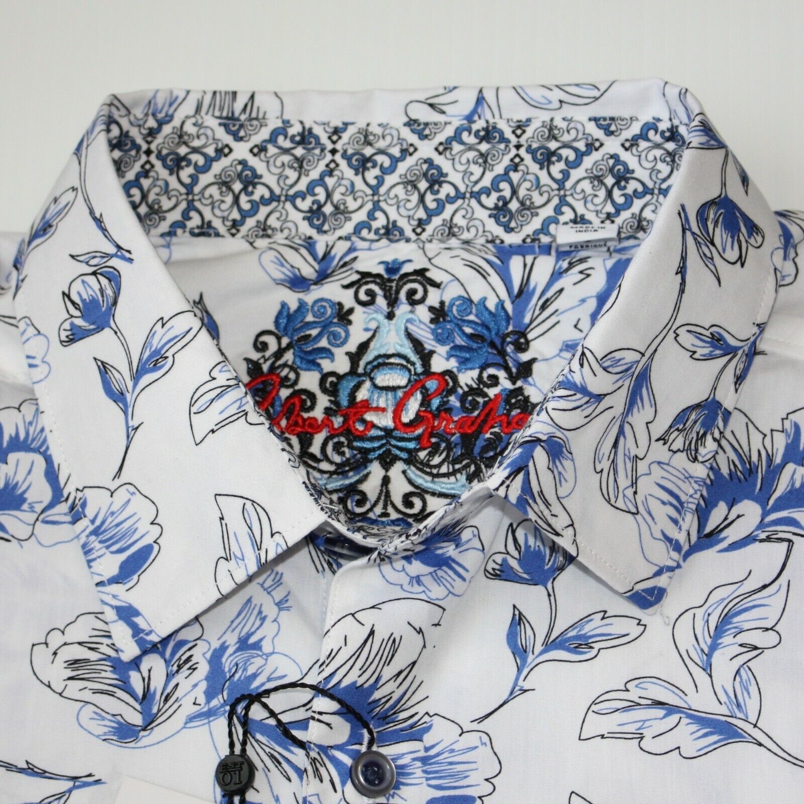 Robert Graham Spencerville Floral Short Sleeve Shirt NWT size L MSRP $178 Size US L / EU 52-54 / 3 - 4 Thumbnail