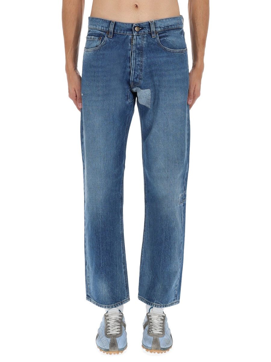 Maison Margiela MAISON MARGIELA JEANS WITH SHELTER DETAIL - BLUE (JEANS 32) Size US 32 / EU 48 - 1 Thumbnail