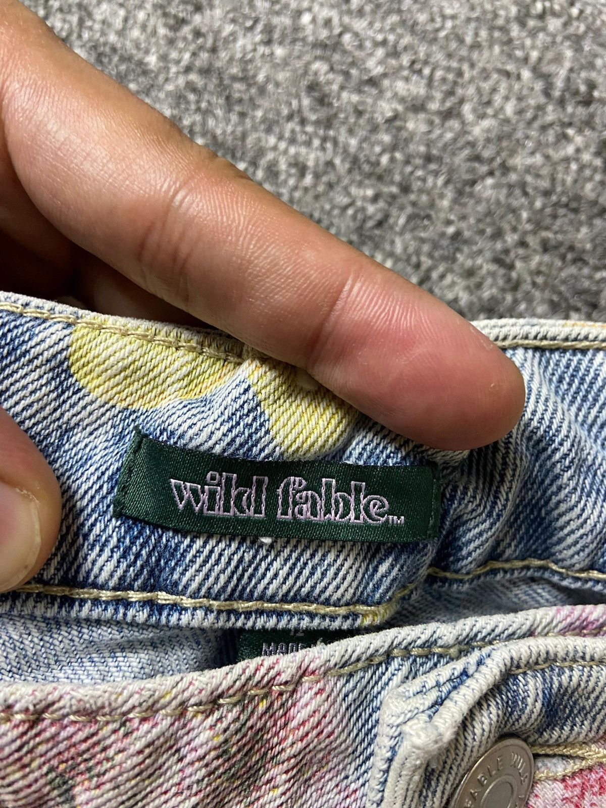 Designer × Japanese Brand × Vintage Wild Fable 70’s Flowers Inspired Tapered Jeans (129) Size US 32 / EU 48 - 6 Thumbnail