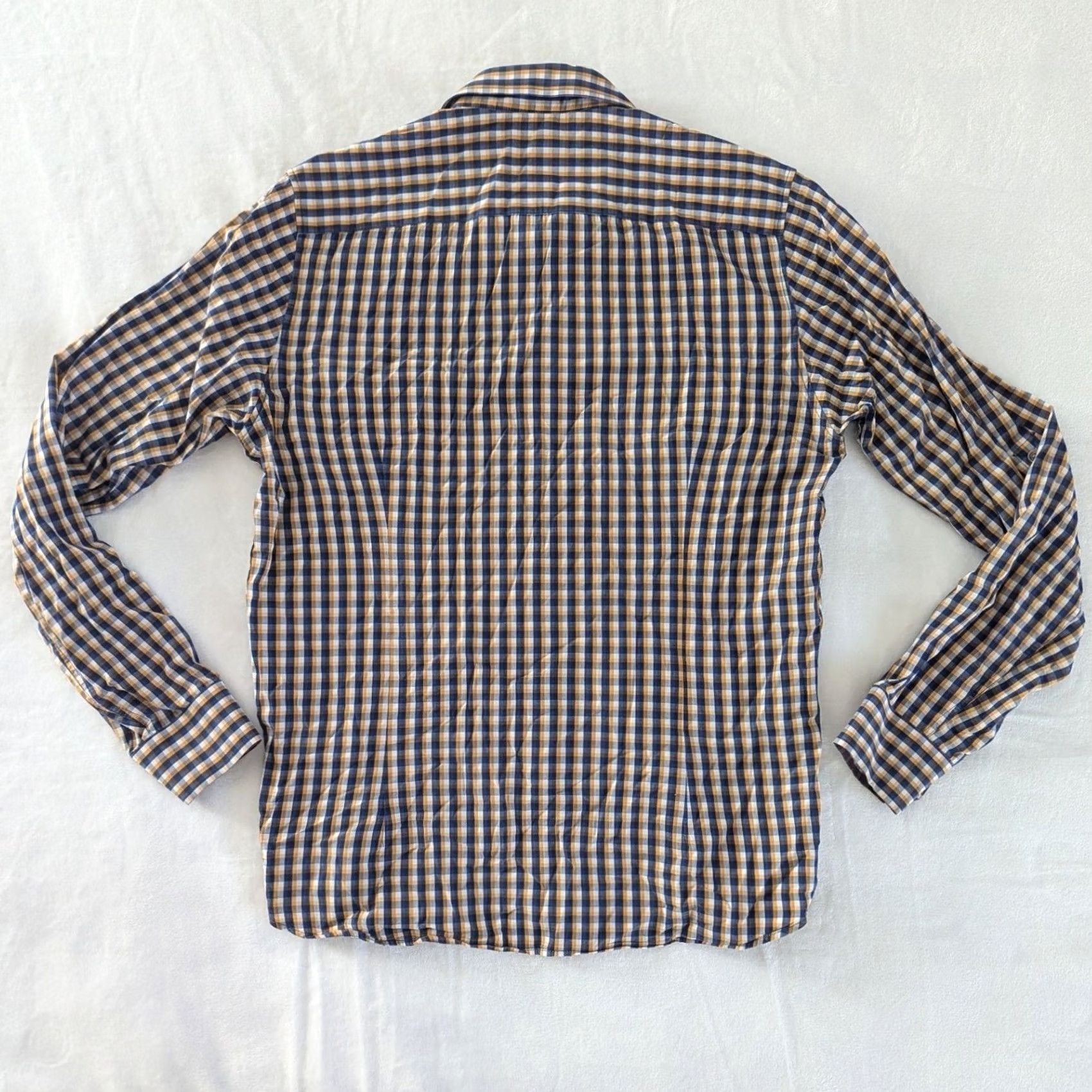 Ted Baker Ted Baker London Plaid Button-Down Shirt Mens Long Sleeve Blue Yellow 3 (US M) Size US S / EU 44-46 / 1 - 2 Thumbnail