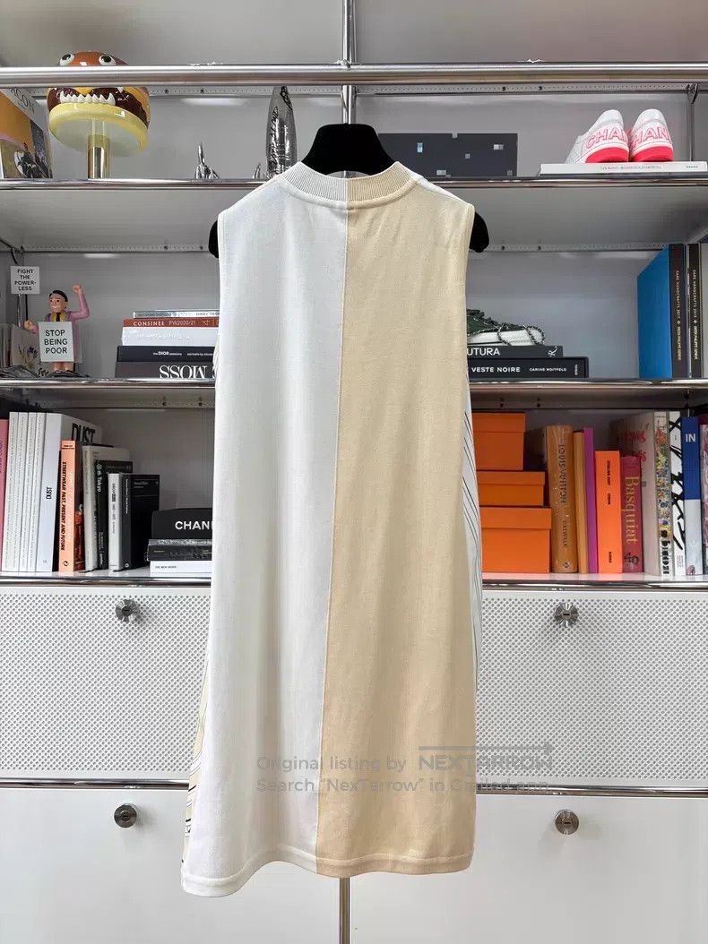Hermes Hermes White and yellow print real silk dress 100% mulberr Size XXS / US 00 / IT 34 - 3 Thumbnail