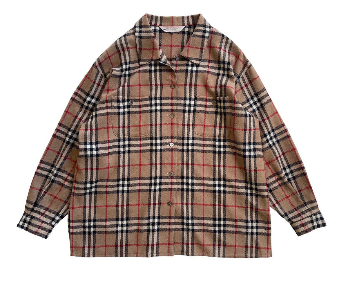 Burberry Oversized Burberrys Nova Checked Wool Vintage Shirt Size L / US 10 / IT 46 - 4 Thumbnail