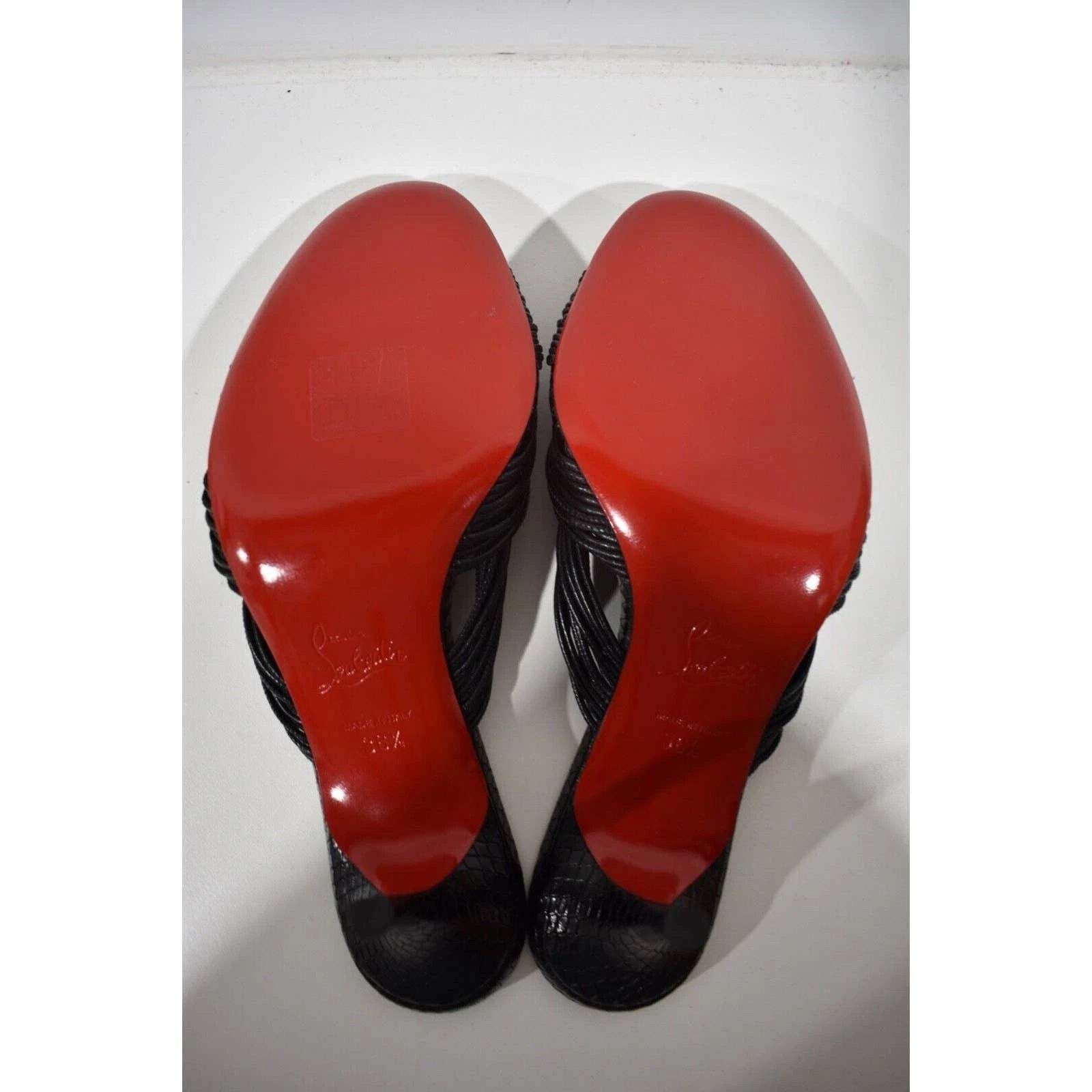 Christian Louboutin Christian Louboutin Multitaski 70 Black Strap Backless Size US 6.5 / IT 36.5 - 12 Thumbnail