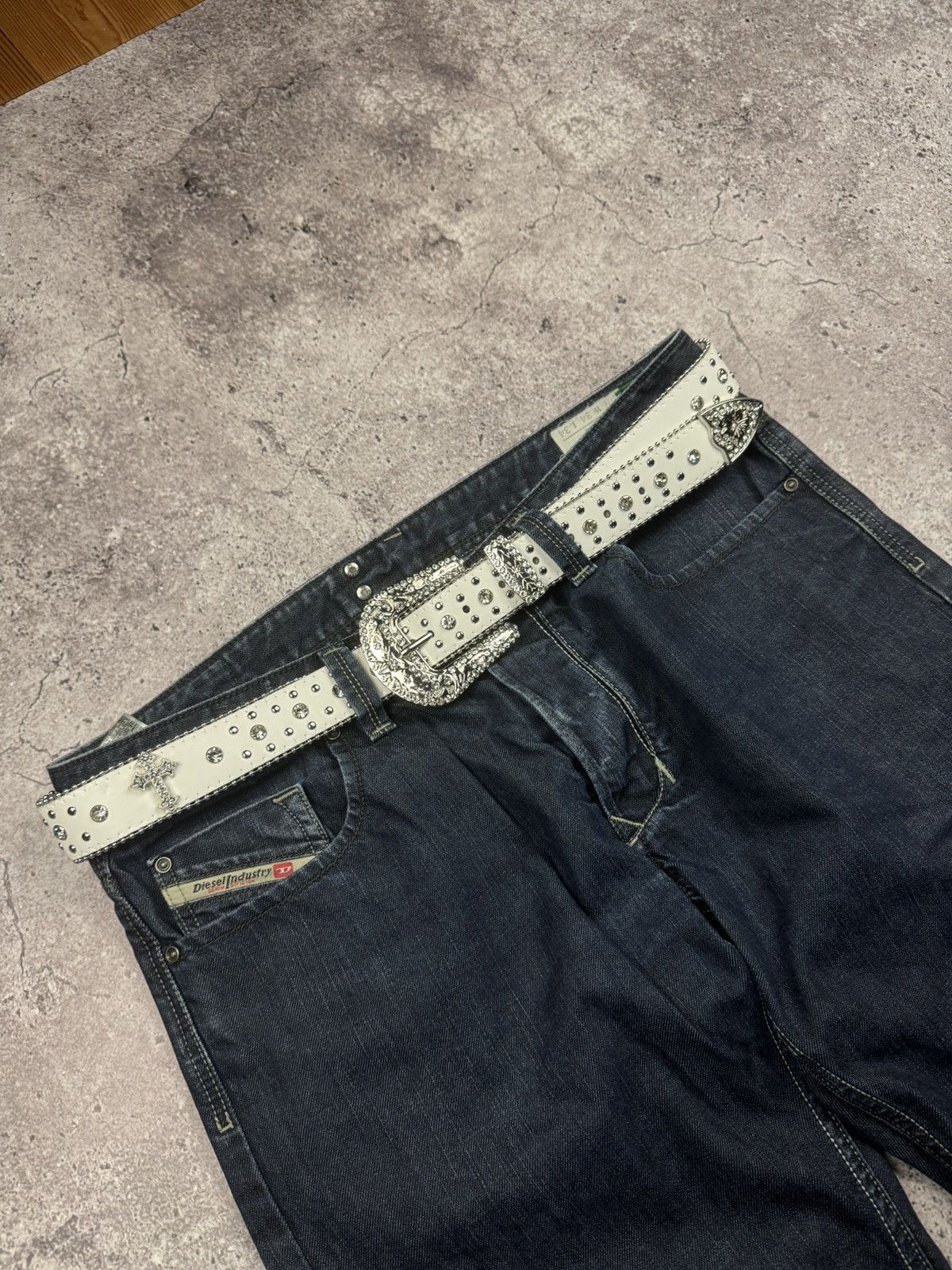 Japanese Brand 00’s NUMBER NINE STYLE CRYSTAL CROSS RARE Y2K BELT VINTAGE Size ONE SIZE - 2 Thumbnail