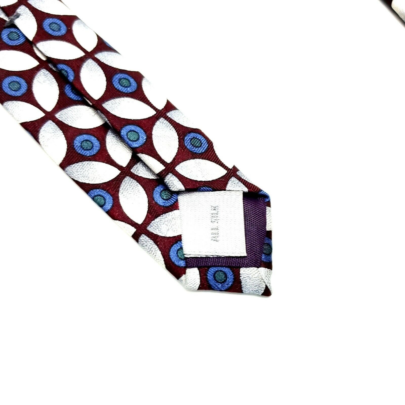 Pierre Cardin Pierre Cardin Silk Tie Print Maroon Geometric Wide Size ONE SIZE - 4 Thumbnail