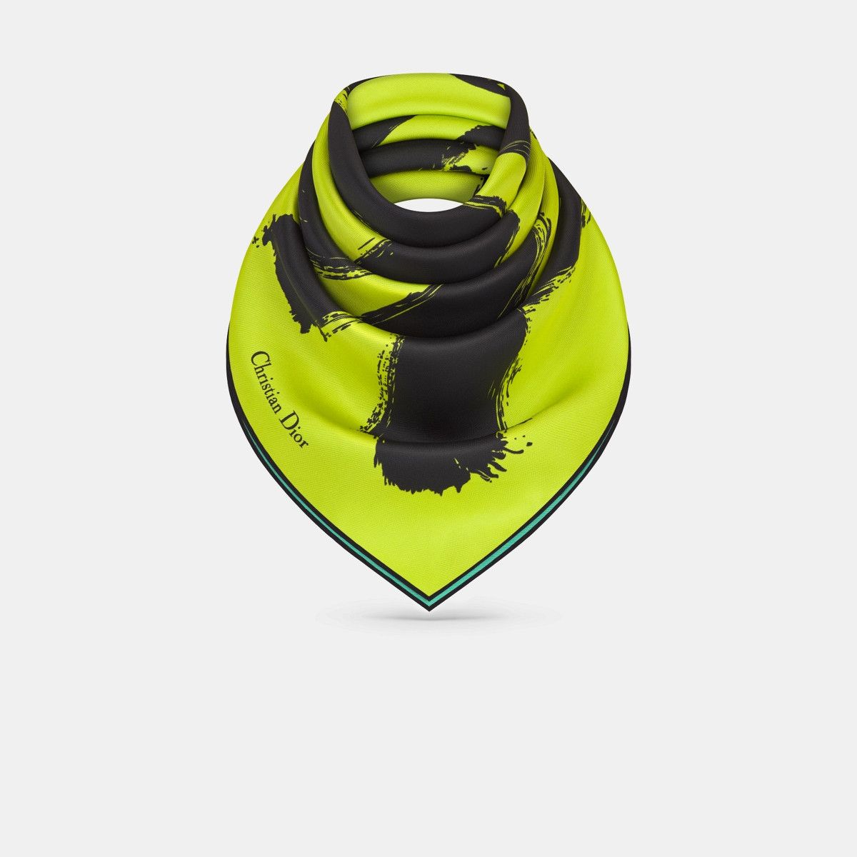 Dior o1bcso1str0226 Size:OS/90 Square Scarf in Lime Green Size ONE SIZE - 3 Thumbnail